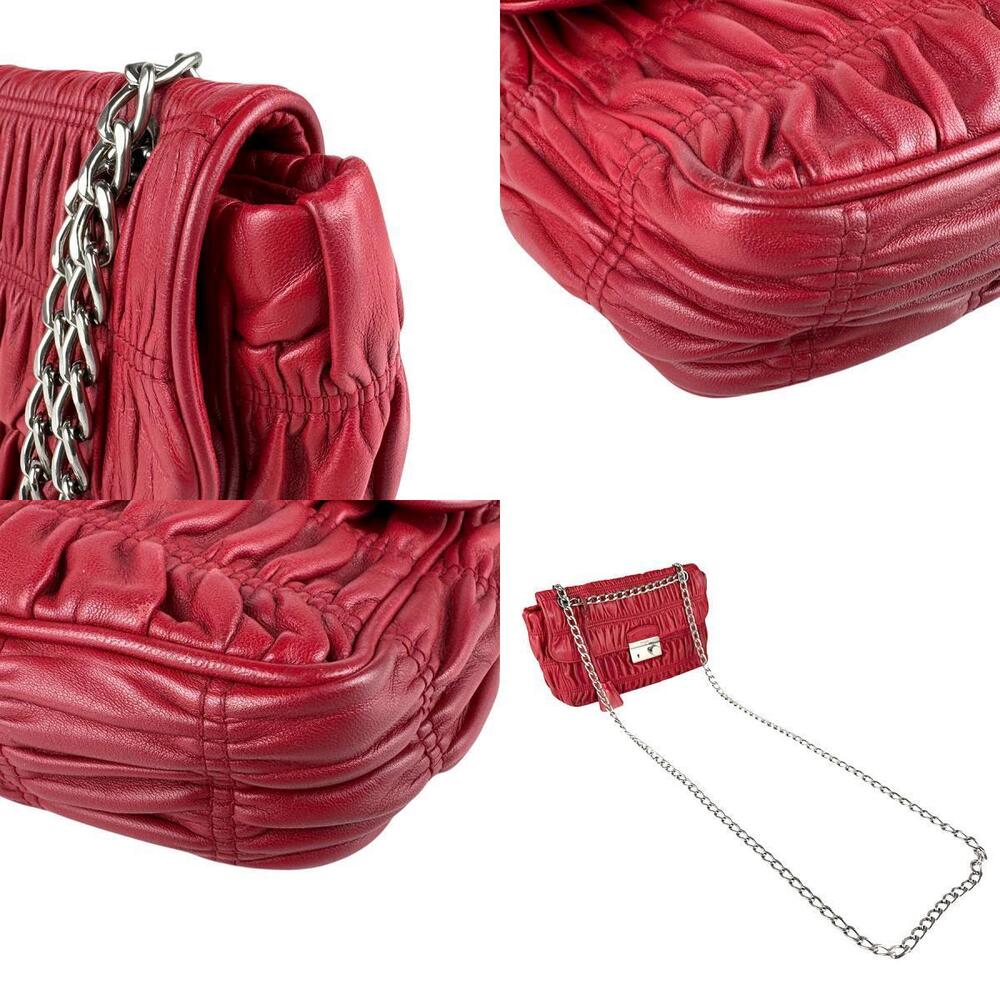 Prada shoulder bag leather metal red silver - Picture 4 of 4